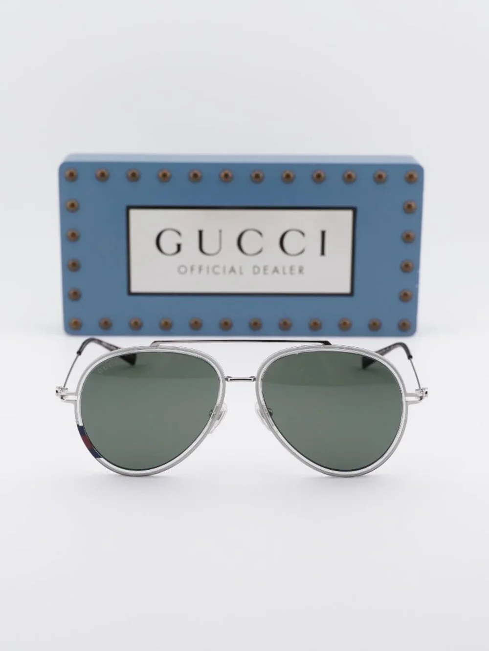 Gucci GG1981S 005 Aviator Sunglasses - Transparent Grey/Silver\ Grey